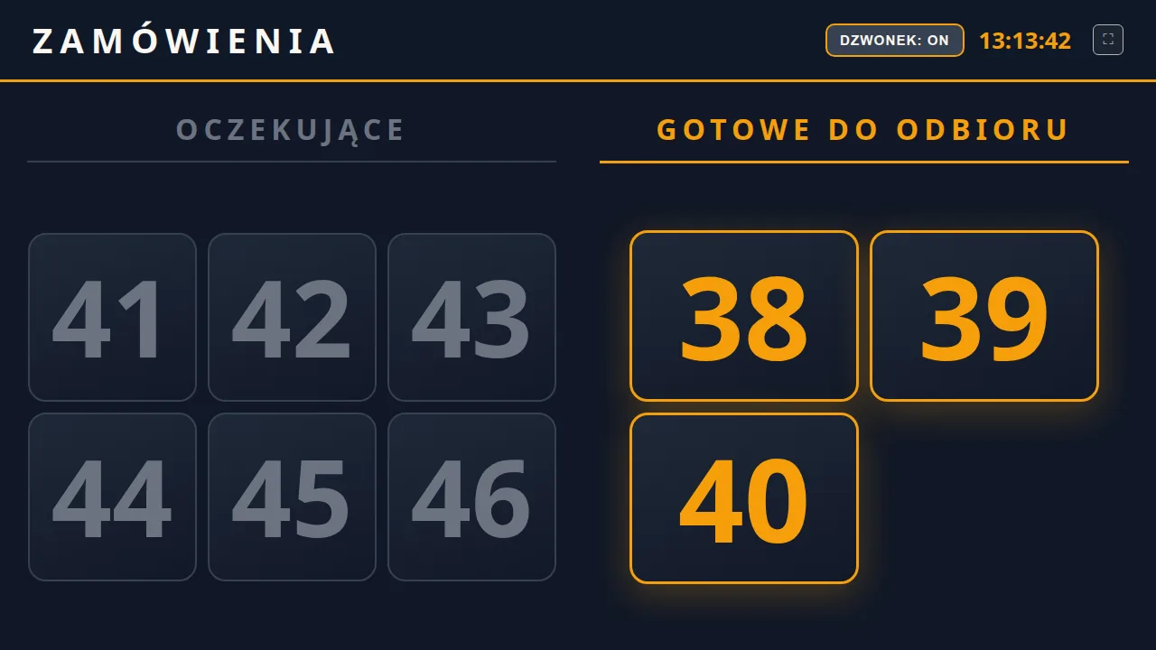 Tablica numerków: oczekujące i gotowe do odbioru